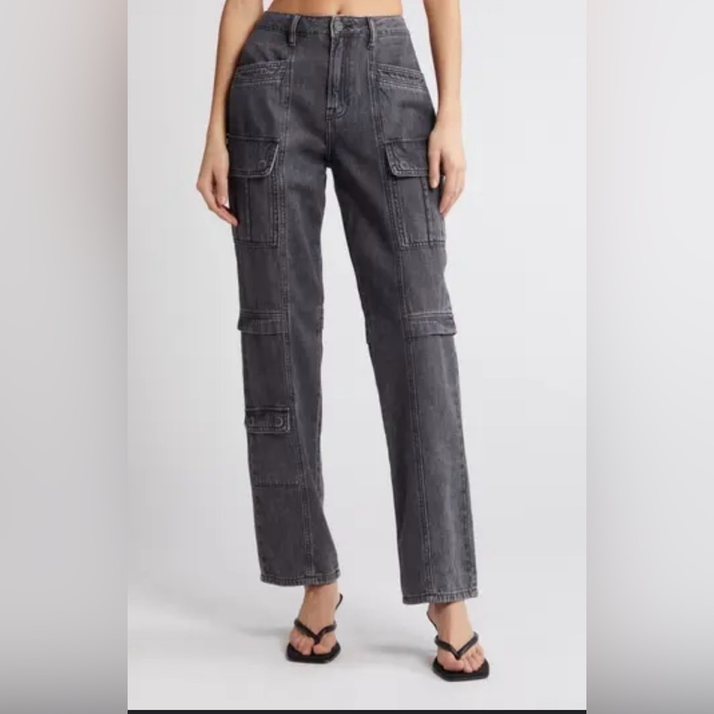 BNWT Hidden Tracey High Waist Straight Leg Cargo Jeans size  28 - Picture 2 of 6